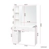 Barber Salon Station with Mirror, Wall Mount Hair Styling Salon Station with Hair Dryer Holders Open Shelves, Drawer, Beauty Spa Salon Equipment - 3 of 4