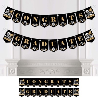 Big Dot of Happiness Law School Grad - Future Lawyer Graduation Party Bunting Banner - Party Decorations - Law School Grad