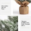 24" Artificial Tabletop Mini Christmas Tree, Small Green Frosted Christmas Tree with Burlap Base, Miniature Pine Tree Christmas Tree Decoration - 3 of 4