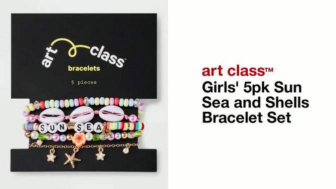 Girls&#39; 5pk Sun Sea and Shells Bracelet Set - art class&#8482;, 2 of 7, play video