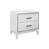 HomeRoots 26" White Two Drawer Faux Crystal Bling Wood Nightstand - 4 of 4