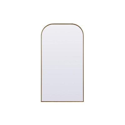 Elegant Lighting Metal Frame Arch Full Length Mirror 35x66 Inch in Brass
