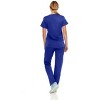 Hey Collection Women Scrubs Set 4-Way Stretch Mock Neck Top with Straight Leg Scrub Pants with Four Pockets - 2 of 4