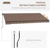 Resenkos Patio Awning, Outdoor Sun Shade Shelter Cover Awnings,16' x 10' Retractable Awning, 280gsm UV Resistant Sunshade Shelter, Brown - 4 of 4