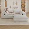 78.8" Blue Cloud Sofa with Ottoman, Corduroy Fabric Deep Seat Couches Double-layer design,Removable Cushion No Assembly - 2 of 4