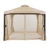 10'x10' Outdoor Canopy Gazebo, Double Roof Patio Gazebo With Steel Frame, Shade Curtains, Waterproof Table Party Tent - 3 of 4