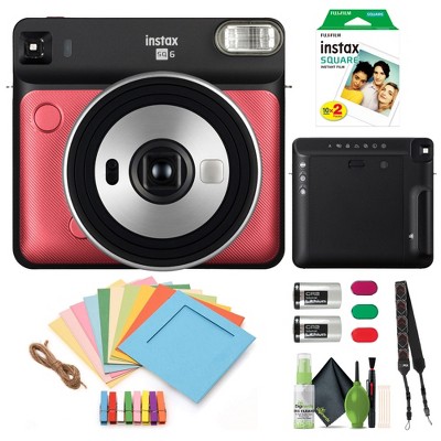 Fujifilm Instax Square Sq6 - Instant Film Camera - Ruby Red - (60 