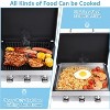 Zevemomo 3 Burner Portable Propane Grill, Tabletop Gas Grill with Stainless Steel Tray & Regulator, 28,680 BTU Flat Top for Patio Garden Camping - 2 of 4