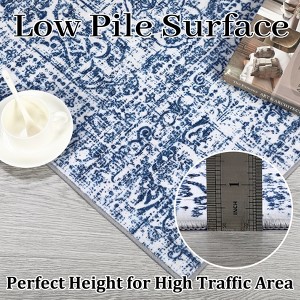 Vintage Printed Area Rugs Non-Slip Oriental Distressed Accent Carpet - 1 of 4