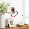 Northlight Wooden Beads with Rose Valentine's Day Heart Wall Decoration - 10.25" - Red - 2 of 4