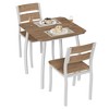 3 Piece Dining Table Set for 2, Farmhouse Kitchen Table and Upholstered Chair, Metal Frame Square Dining Room Furniture - 2 of 4