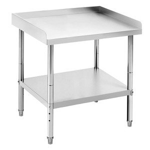Commercial Stainless Steel Work Table with Adjustable Height - 400 lb Capacity, 2" Safety Lip, Heavy-Duty for Restaurant Kitchen & Food Prep - 1 of 4