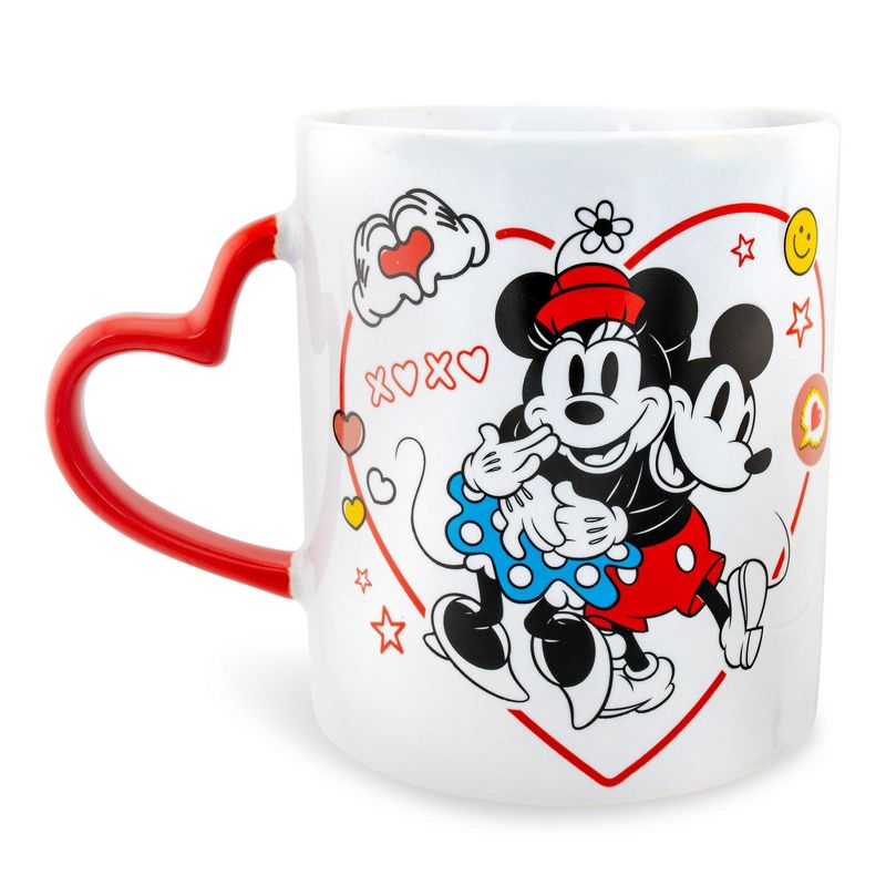 Silver Buffalo Disney Mickey and Minnie Mouse Icons 20-Ounce Ceramic Mug With Sculpted Handle, 2 of 9