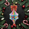 Huras Family 6.25 In Merry & Bright Fairground Drop Fluted Ribbed Indents Tree Ornaments - 3 of 3
