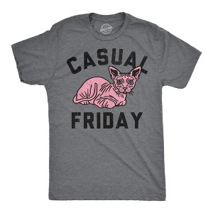 Mens Funny T Shirts Casual Friday Sarcastic Hairless Cat Graphic Novelty Tee For Men - Crazy Dog Men's T Shirt - 1 of 4