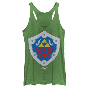 Women's Nintendo Legend of Zelda Link's Awakening Hylian Shield Racerback Tank Top - 1 of 3