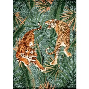 Coucheta Tiger Area Rugs for Bedroom, Modern Animal Pattern Washable Indoor Rug for Living Room, Soft Large Non-Slip Carpet Floor Mat for Playroom - 1 of 1