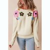 Women's Knitted Flower Sweater - Little Daisy Closet - 2 of 2