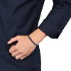 EVERLY JEWELRY |Men's 7.5-8mm  Black Cultured Freshwater Pearl Braided Black Leather Bracelet with Diamond Accents - 9 in. - 3 of 4