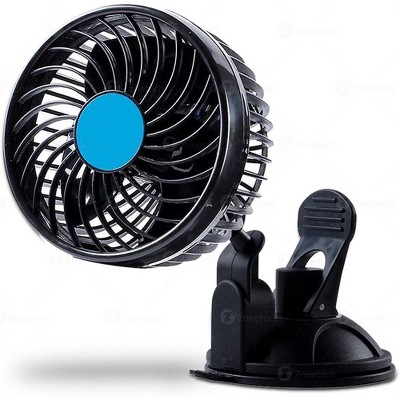 Zone Tech 2-Pack 12V Oscillating Fan Includes clamp and Screws for Easy Attachment to either the Console or Dash 