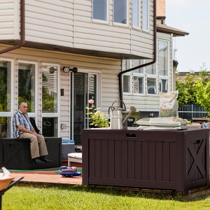 LACOO 120 Gal. Large Deck Box, Lockable Storage Box - 1 of 4