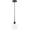 Elegant Lighting Gene 1 light Black and Clear glass pendant - 3 of 4