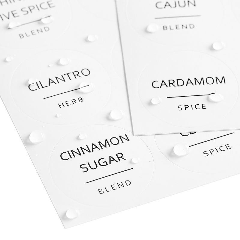 Talented Kitchen 144 Spice Labels Stickers, White Spice Jar Labels Preprinted for Spice Jar Lids, Seasoning Herbs Spice Rack Organization, Round 1.5in, 5 of 9