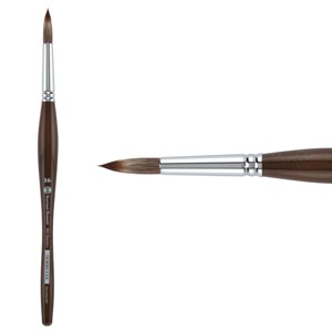 Borciani e Bonazzi Unico Synthetic Mongoose Artist Paint Brush - Series 800 Round - Size #16 - Watercolors, Oil & Acrylic Paint - Handcrafted in - 1 of 4