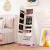 Infans Kids Vanity Set Princess Makeup Dressing Table and Chair Set w/ Jewelry Armoire - 4 of 4