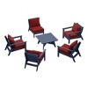 WestinTrends Avalon Outdoor 6-Piece Modular Sectional Patio Furniture Sofa Set, Navy Blue/Red - 4 of 4