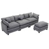 NicBex Modern 112.2" Chenille Sectional Sofa Modular L Shape Sofa Couch with Ottoman for Living Room Apartment - 4 of 4