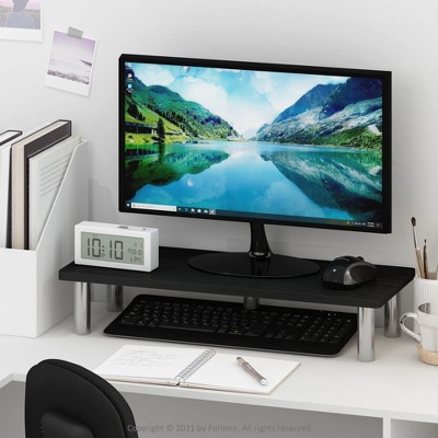 Furinno Modern Monitor Stand Laptop Riser Desktop Organizer Computer Stand Shelf,Americano