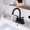 WOWOW 4 in. Centerset Double Handle High Arc Bathroom Faucet with Drain Kit Included - image 3 of 4