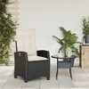 vidaXL Reclining Patio Chair with Cushions Black Poly Rattan - 3 of 4