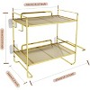 Over Toilet Storage Shelf Iron Gold Drill-Free Tissue Holder Organizer for Bathroom - 2 of 4