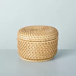 Medium 4"x6" Woven Basket with Lid Natural - Hearth & Hand™ with Magnolia