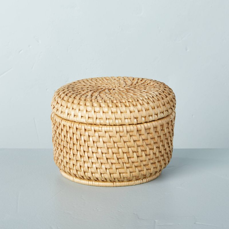 Woven Basket with Lid Natural - Hearth & Hand™ with Magnolia, 1 of 9