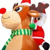 Joyfy Christmas Hat Cute and Festive Santa Riding a Reindeer Christmas Hat Christmas Party Gifts - 4 of 4