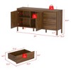 FUFU&GAGA Mid - Century Modern Brown Wood Buffet Sideboard - Storage Cabinet for Kitchen/Dining Room - 3 of 4