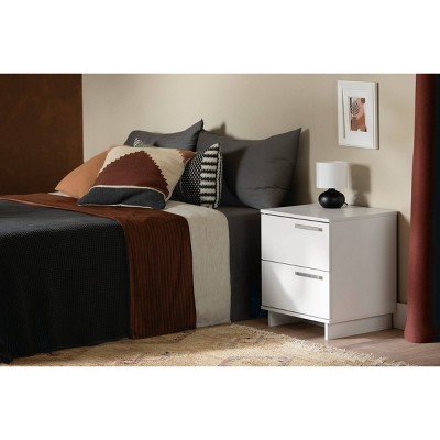 Pure White Scandinavian 2-Drawer Nightstand