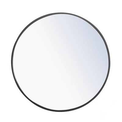 Elegant Lighting Metal frame Round Mirror 24 inch Black finish