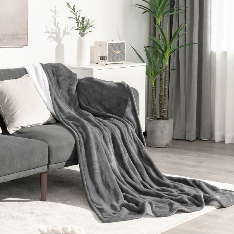Costway Heated Blanket Electric Throw w/5 Heating Levels 10 Hours Auto-Off 84'' x 62'', 1 of 11