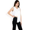 Anna-Kaci Women's Sleeveless Button-Down Collared Top with Lightweight Textured Fabric and Classic Design - 3 of 4