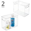 mDesign Tall Plastic Desk Organizer Office Bin with Handles - 2 Pack - Clear, USA Made - 2 of 4