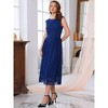 INSPIRE CHIC Women's Wedding Guest Boat Neck Vintage Formal Cocktail Midi Lace Dress - 2 of 4