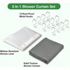 Shower Curtain and Liner 72x72 Inch Waterproof Cloth Bathroom Set with 12 Double Hooks, 3 in 1 Design, Easy to Clean - 2 of 4