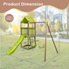 Infans 7-in-1 Swing Set with Covered Fort Height Adjustable Swing Climbing Rope Sandbox - 2 of 4