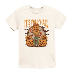 It's Fall Y'all Pumpkin Cowboy - Youth Short Sleeve Graphic T-Shirt and Toddler Short Sleeve Graphic T-Shirt - 1 of 4