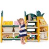 Tangkula 3-in-1 Kids Toy Storage Rack Pineapple Toy Organizer Storage Cabinet w/Plastic Bins & Shelves - 2 of 4