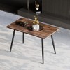 Gulches 47.24" Modern Minimalist Dining Table, Walnut Brown MDF Top Black Metal Legs, 300LBS Capacity for 4-6 People (Brown) - 4 of 4